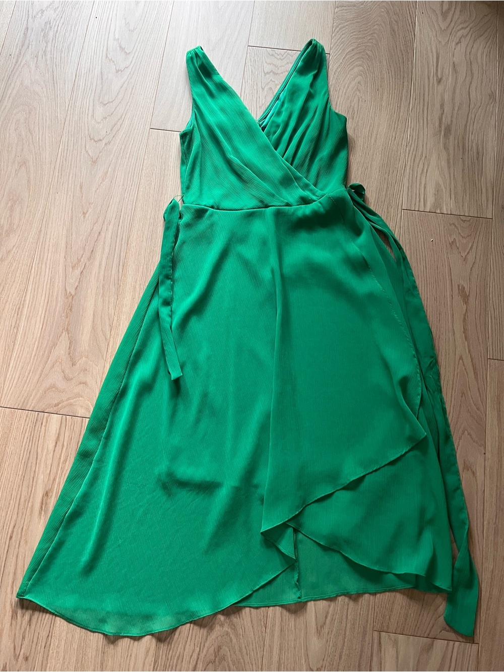 Dkny Emerald Green Wrap Midi Dress